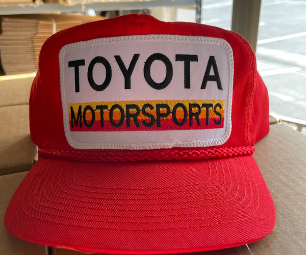 Custom Toyota Motorsports patch Vintage Red SnapBack Hat Cap with Rope