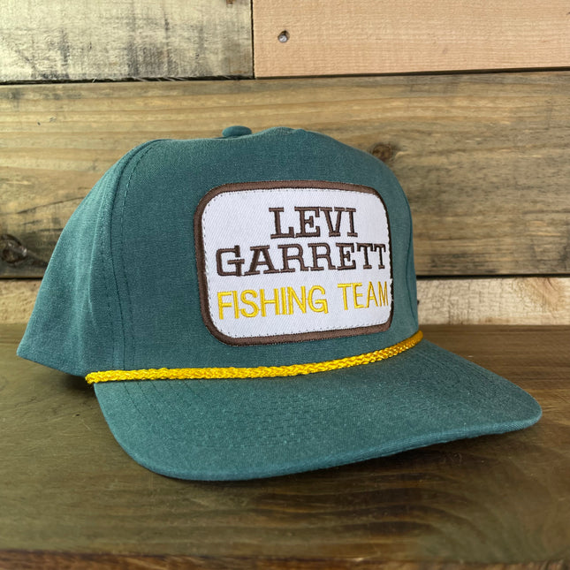 Custom Levi Garrett Fishing Team patch Gold Rope Snapback Cap Hat