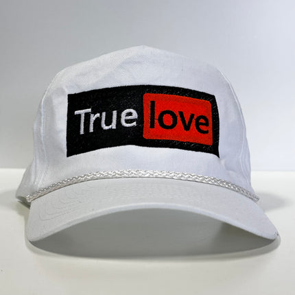 TRUE LOVE Vintage Rope SnapBack Funny Cap Hat Custom Embroidered