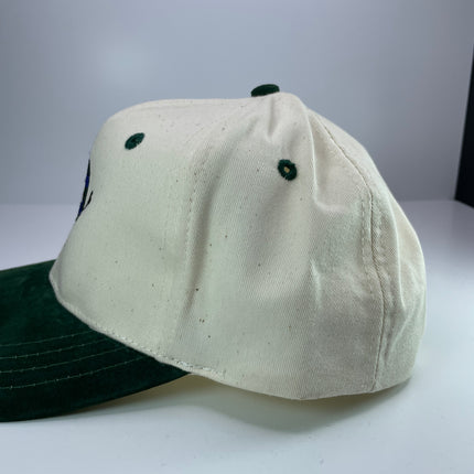 Earth Man Suede Brim Snapback Cap Hat Custom Embroidered