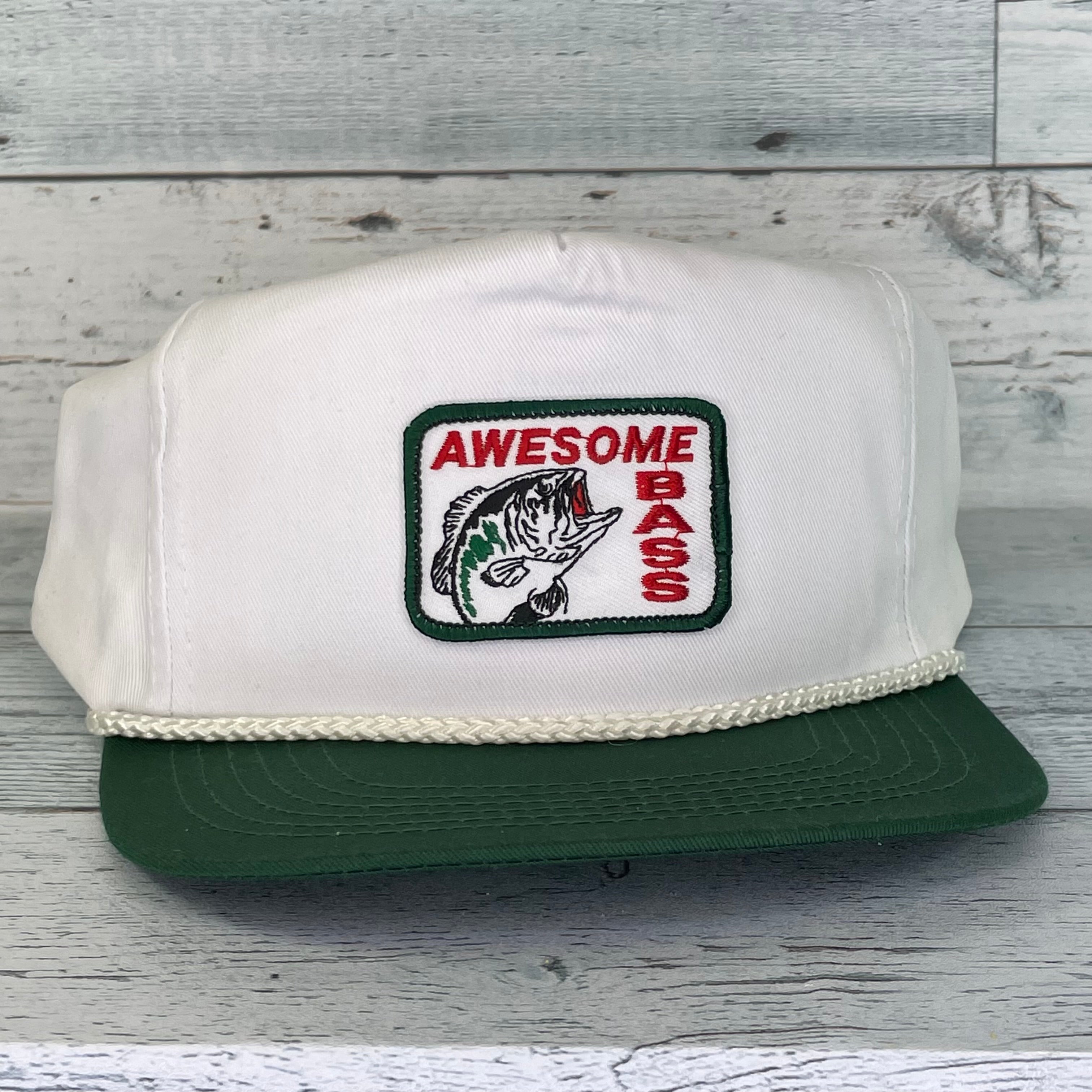 Personalized Bass Fishing Cap with custom Name, Fish Scales Green