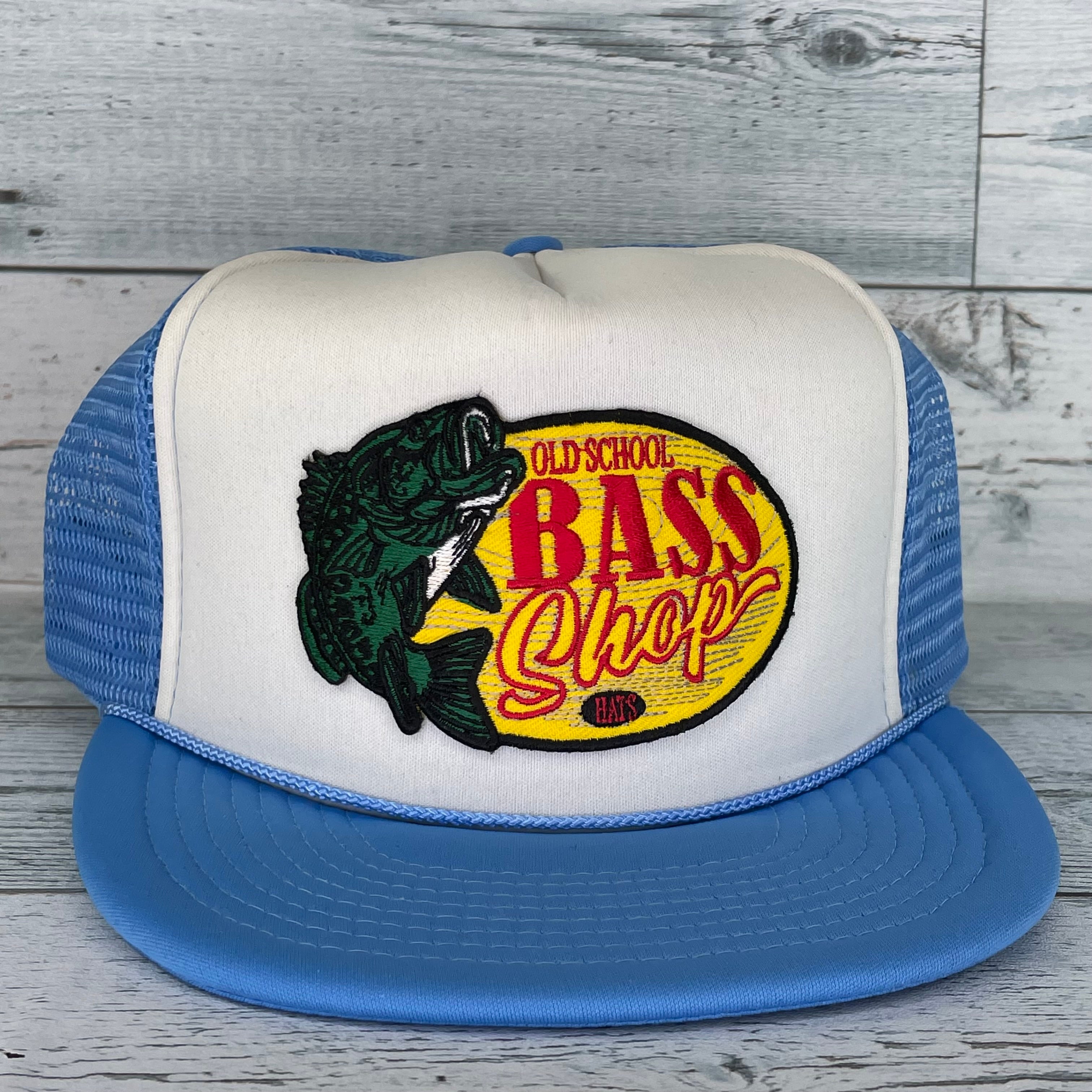 Old School Blue Bass Fishing Mesh Trucker Snapback Cap Hat – Old School Hats