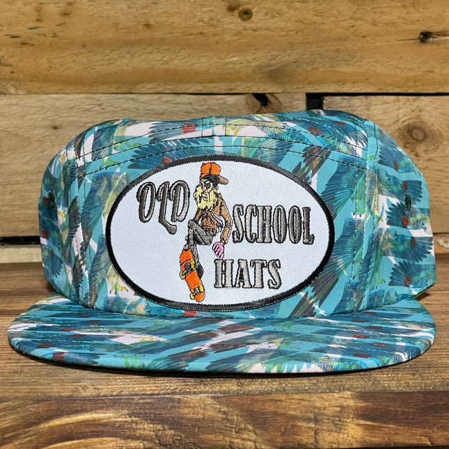 Custom Old School Hats Skateboard Vintage 5 Panel Snapback Hat Cap Patch