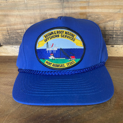 Custom Brown Root Offline Pipeline’s Vintage Blue Strapback Hat Cap