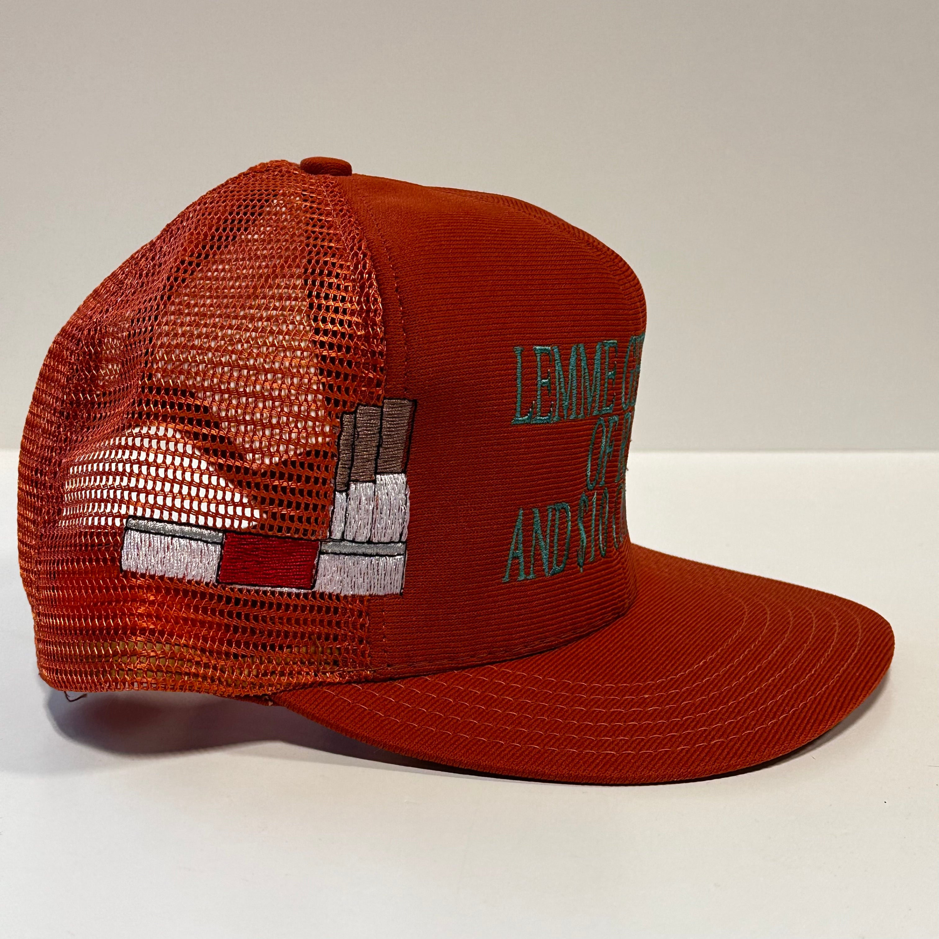 Vintage Burnt Orange High Crown Trucker Mesh SnapBack Hat Cap – Old School  Hats