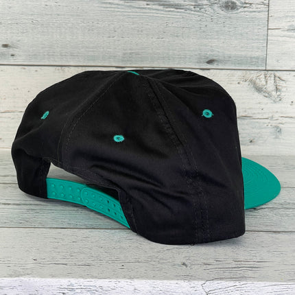 Custom Yellowstone Livestock Show & Rodeo Vintage Black Teal Rope Snapback Cap Hat Fits up to 7 5/8